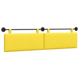 vidaXL Cabecero Colgante Amarillo Claro Tela De Pana Vidaxl