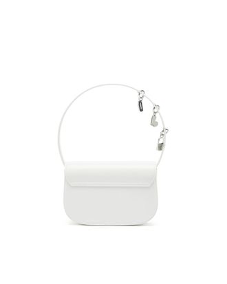 Diesel Womens Leather Shoulder Bag 1dr Charms White Bovine