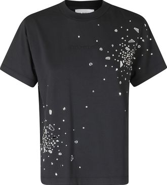 Des_Phemmes Black Abstract Pattern Jersey T-Shirt