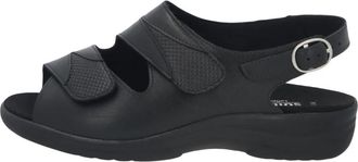 Solidus 74019.01319 Sandalen - Dames - Sleehakken - Zwart - 39 EU - Leer - Schoenen