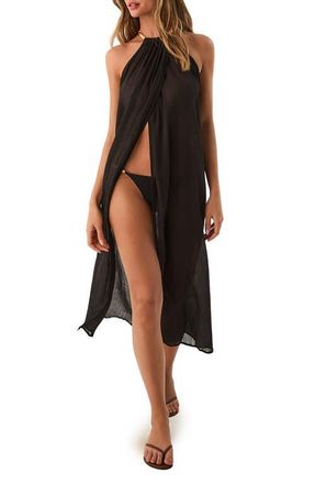 Vix Cloe Halter Cover-Up Dress in Black at Nordstrom, Size Small