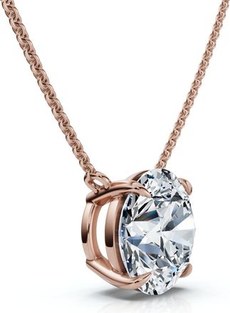 Pompeii3 1 1/2Ct Solitaire Diamond Pendant 14k Gold Womens 18 Chain Lab Grown