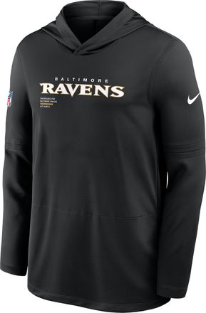 Nike Baltimore Ravens Pure Fury Sideline Nike Mens Dri-FIT NFL Long-Sleeve Hooded Top in Black | 03B900A8G-P8B