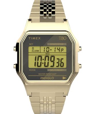 Timex Timex 80 Gold-Tone Digital Unisex Watch