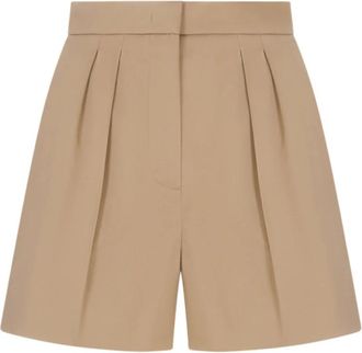 Max Mara Korte Broeken, Dames, Groen, S, Katoen, Tabacco High-waist Shorts