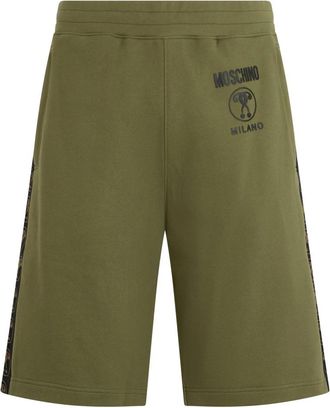 Moschino Fleece Shorts - Heren - Korte Broeken - Groen - M - Katoen - Korte Broeken