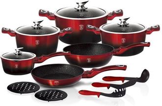 OEM Berlinger Haus Linea Metalizado Negro Burdeos 15 Macetas Ele Bh-1632