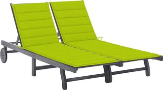 vidaXL Vidaxl - Tumbona De Jard&iacute;n 2 Personas Y Cojines Madera Maciza De Acacia