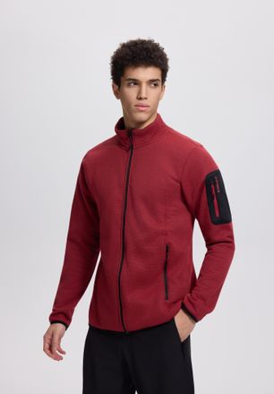 Icepeak Fleecejacke ICEPEAK BREDSTEDT, Herren, Gr. XXL, cranberry, Obermaterial: 100% Polyester, normal, Jacken Fleecejacke, sportlicher Stil, mit Stehkragen,