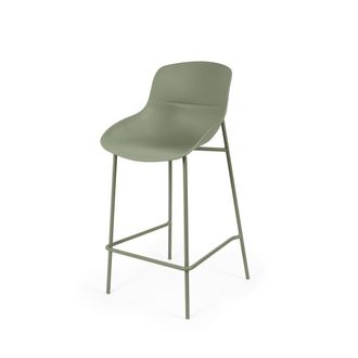 Koketto Home Taburete de polipropileno y patas metalicas verde