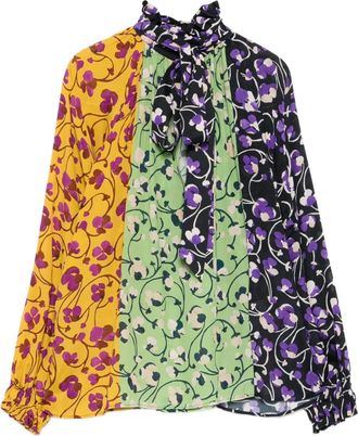 La DoubleJ floral-pattern blouse - Yellow