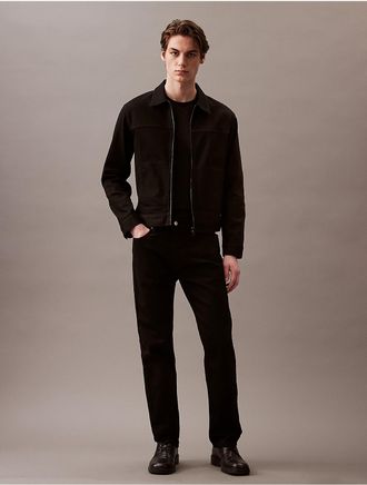 Calvin Klein Mens Refined Zip Denim Trucker Jacket - Black - XS