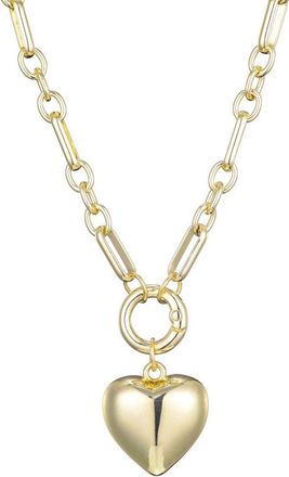 Adornia Adornia Plated Puffy Heart Link Necklace