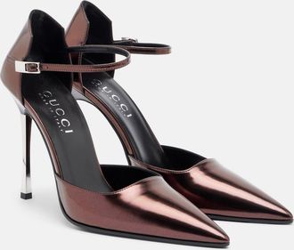 Gucci Bombshell metallic leather pumps