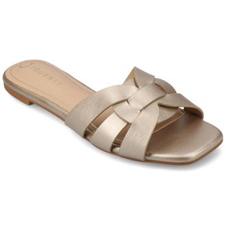Journee Collection Womens Arrina Wide Width Flat Sandals