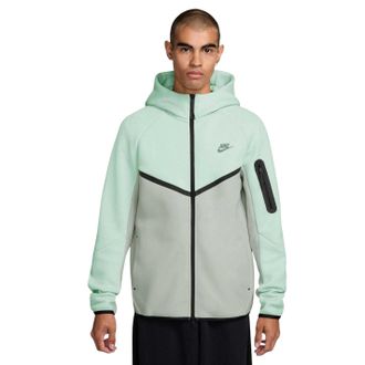 Nike Heren-hoodie met ritssluiting en chevronpatroon (Lichtgroen)