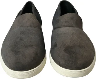 Dolce & Gabbana Blue Suede Caiman Men Loafers Slippers Mens Shoes