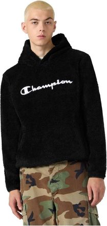 Champion Embroidered Logo Hooded Sherpa - Heren - Hoodies - Zwart - XS - Hoodies & sweatvesten