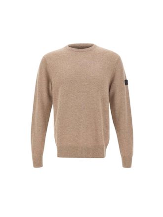 Peuterey Classic Crew Neck Knit Sweater With Ribbed Details