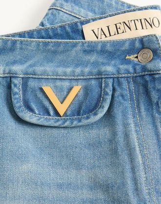 Valentino Shorts In Denim Donna BLU 36