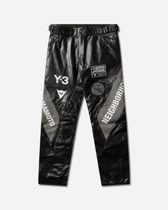adidas Men s Y-3 x Neighborhood Dainese Leather Racer Pants Black