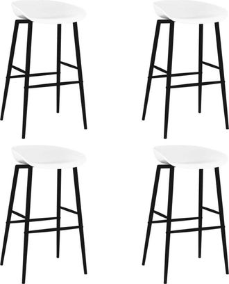 vidaXL Taburetes De Cocina 4 Unidades Blanco Vidaxl