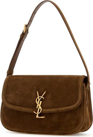 Saint Laurent Womens Solf Shoulder Bag Brown Lamb