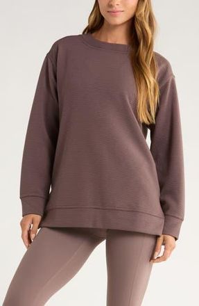 Zella Kick Back Ottoman Knit Sweatshirt in Grey Plum at Nordstrom Rack, Size X-Small