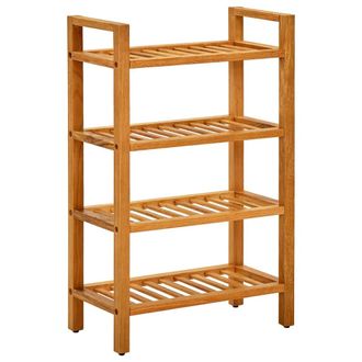 vidaXL Vidaxl - Zapatero Con 4 Estantes Madera Maciza De Roble 50x27x80 Cm