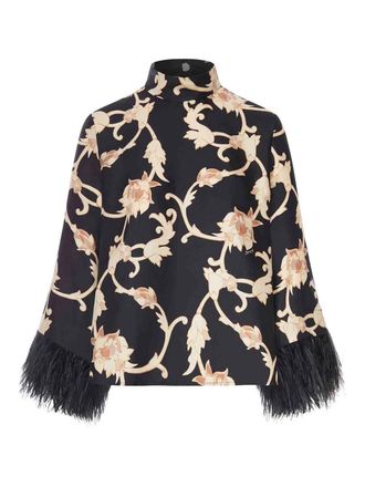 La DoubleJ Printed Blouse With High Collar