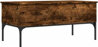 vidaXL Vidaxl - Coffee Table Smoked Oak 100x50x45 cm Engineered Wood and Metal