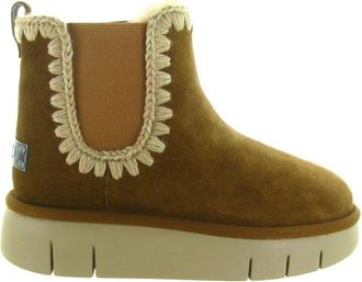 Mou Platform Suede Chelsea Schoenen - Dames - Chelseaboots - Bruin - 36 EU - Schoenen