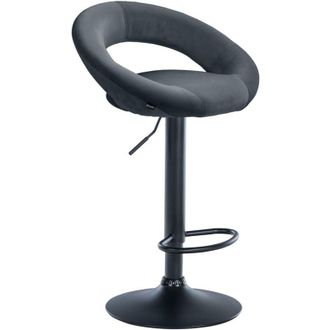 Clp Clp - Taburete De Bar De Terciopelo Olinda Gris Oscuro Negro