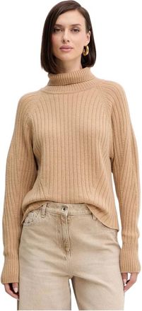 Simona Corsellini Turtleneck Trui - Dames - Coltruien - Beige - S - Wol - Truien & Vesten