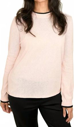 Hannes Roether Long Sleeve Cotton Sweater In Paloma & Black