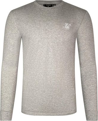 Siksilk Langarmshirt SIKSILK Siksilk Langarmshirt Essentials Long Sleeve T-Shirt, Herren, Gr. XXL, grau, Obermaterial: 89% Baumwolle CO. 6% Viskose CV. 5% Ela