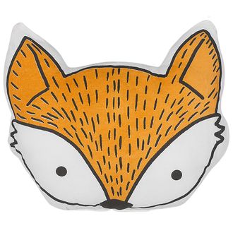 Beliani Beliani - Coj&iacute;n Infantil De Algod&oacute;n Naranja 50 X 40 Cm Forma De Zorro Decorativo Habitaci&oacute;n De Ni&ntilde;os Estampado Animal Vadodara