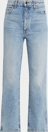 Khaite Abigail High-Rise Straight-Leg Ankle Jeans
