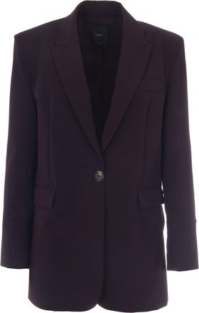 Pinko Dark Burgundy Kamut Single-Breasted Stretch Viscose Blazer