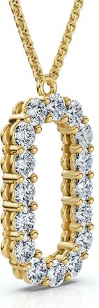 Pompeii3 1Ct Diamond Initial O Pendant 14k Gold 18 Necklace Lab Grown 5/8 Tall Size: Regular