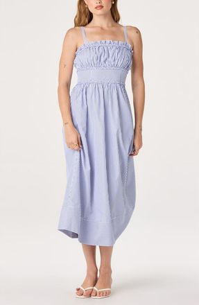 ASTR the Label Montserrat Stripe Midi Dress in Blue Stripe at Nordstrom, Size X-Small