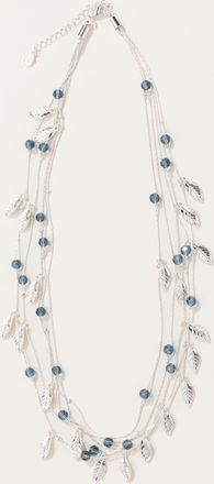Fat Face FatFace Layered Leaf Necklace in Silver Tone