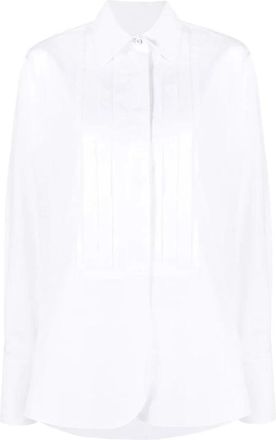 Jil Sander Geplooide Bib Shirt - Dames - Overhemden - Wit - 2XS - Katoen - Overhemden