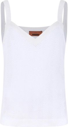Missoni Ribbed Knit Tank Top - Dames - Tops zonder mouwen - Wit - XL - Tops