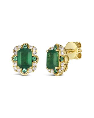 Le Vian 14K 1.78 ct. tw. Diamond & Emerald Stud Earrings