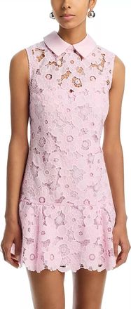 Self Portrait Lace Collared Dress In Pink