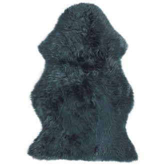 Beliani Beliani - Natural Genuine Sheepskin Rug Fluffy Cover Soft Throw 65 x 110 cm Dark Green Uluru