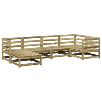 vidaXL Juego De Sof&aacute;s De Jard&iacute;n 6 Piezas Madera De Pino Impregnada Vidaxl