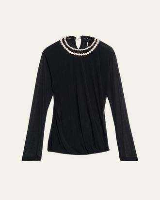 Junya Watanabe Pearly Collar Semi-Sheer Shirt