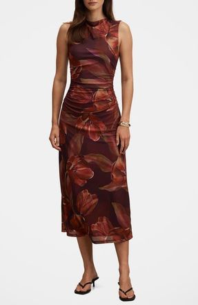 Ever New Allegra Mesh Midi Dress in Bruny Floral at Nordstrom, Size 12